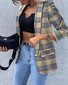Damen Frühling/Herbst Oberbekleidung Lässig Unifarben Langarm Regelmäßig Blazer