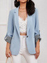 Damen Frühling/Herbst Oberbekleidung Lässig Farbblock Langarm Regelmäßig Blazer