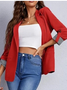 Damen Frühling/Herbst Oberbekleidung Lässig Farbblock Langarm Regelmäßig Blazer