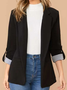 Damen Frühling/Herbst Oberbekleidung Lässig Farbblock Langarm Regelmäßig Blazer