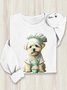 Damen Hund Rundhals Lässig Frühling/Herbst Langarm Sweatshirt