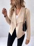 Damen Frühling/Herbst Oberbekleidung Lässig Veloursleder Reißverschluss Unifarben Langarm Jacke