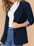 Damen Frühling/Herbst Oberbekleidung Lässig Farbblock Langarm Regelmäßig Blazer