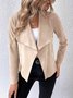Damen Frühling/Herbst Oberbekleidung Lässig Veloursleder Reißverschluss Unifarben Langarm Jacke