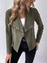 Damen Frühling/Herbst Oberbekleidung Lässig Veloursleder Reißverschluss Unifarben Langarm Jacke