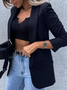 Damen Frühling/Herbst Oberbekleidung Lässig Unifarben Langarm Regelmäßig Blazer