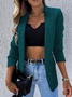 Damen Frühling/Herbst Oberbekleidung Lässig Unifarben Langarm Regelmäßig Blazer