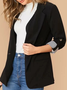 Damen Frühling/Herbst Oberbekleidung Lässig Farbblock Langarm Regelmäßig Blazer