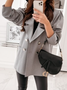 Damen Frühling/Herbst Oberbekleidung Lässig Unifarben Langarm Regelmäßig Blazer