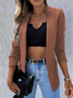 Damen Frühling/Herbst Oberbekleidung Lässig Unifarben Langarm Regelmäßig Blazer