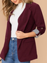 Damen Frühling/Herbst Oberbekleidung Lässig Farbblock Langarm Regelmäßig Blazer