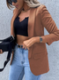 Damen Frühling/Herbst Oberbekleidung Lässig Unifarben Langarm Regelmäßig Blazer