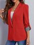 Damen Frühling/Herbst Oberbekleidung Lässig Farbblock Langarm Regelmäßig Blazer