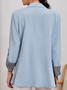 Damen Frühling/Herbst Oberbekleidung Lässig Farbblock Langarm Regelmäßig Blazer
