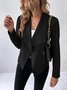 Damen Frühling/Herbst Oberbekleidung Lässig Veloursleder Reißverschluss Unifarben Langarm Jacke
