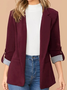 Damen Frühling/Herbst Oberbekleidung Lässig Farbblock Langarm Regelmäßig Blazer