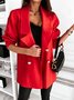 Damen Frühling/Herbst Oberbekleidung Lässig Unifarben Langarm Regelmäßig Blazer