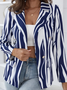Damen Frühling/Herbst Oberbekleidung Lässig Gestreift Langarm Regelmäßig Blazer