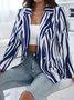Damen Frühling/Herbst Oberbekleidung Lässig Gestreift Langarm Regelmäßig Blazer
