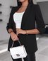 Damen Frühling/Herbst Oberbekleidung Lässig Unifarben Langarm Regelmäßig Blazer