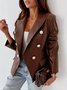 Damen Frühling/Herbst Oberbekleidung Lässig Unifarben Langarm Regelmäßig Blazer