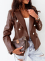 Damen Frühling/Herbst Oberbekleidung Lässig Unifarben Langarm Regelmäßig Blazer
