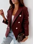 Damen Frühling/Herbst Oberbekleidung Lässig Unifarben Langarm Regelmäßig Blazer