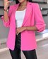 Damen Frühling/Herbst Oberbekleidung Lässig Unifarben Langarm Regelmäßig Blazer