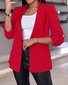 Damen Frühling/Herbst Oberbekleidung Lässig Unifarben Langarm Regelmäßig Blazer