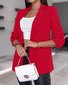 Damen Frühling/Herbst Oberbekleidung Lässig Unifarben Langarm Regelmäßig Blazer