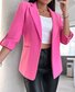 Damen Frühling/Herbst Oberbekleidung Lässig Unifarben Langarm Regelmäßig Blazer