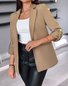 Damen Frühling/Herbst Oberbekleidung Lässig Unifarben Langarm Regelmäßig Blazer