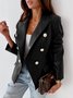 Damen Frühling/Herbst Oberbekleidung Lässig Unifarben Langarm Regelmäßig Blazer