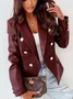 Damen Frühling/Herbst Oberbekleidung Lässig Unifarben Langarm Regelmäßig Blazer