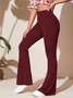 Damen Hose Täglich Ausgehen Lässig Jersey Unifarben Frühling/Herbst Hose