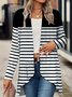 Damen Frühling/Herbst Oberbekleidung Lässig Gestreift Langarm Jacke