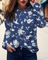 Damen Langarm T-Shirts T-Shirt Frühling/Herbst Geblümt Spitze Jersey Rundhals Täglich Ausgehen Lässig Oberteile