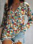 Damen Langarm T-Shirts T-Shirt Frühling/Herbst Geometrisch Spitze V-Ausschnitt Täglich Ausgehen Lässig Oberteile