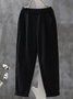 Damen Hose Täglich Ausgehen Lässig Baumwolle Leinen Unifarben Frühling/Herbst Hose