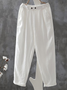 Damen Hose Täglich Ausgehen Lässig Baumwolle Leinen Unifarben Frühling/Herbst Hose