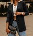 Damen Unifarben Frühling/Herbst Oberbekleidung Lässig Langarm Regelmäßig Blazer