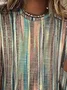 Damen Langarm T-Shirts T-Shirt Frühling/Herbst Gestreift Jersey Rundhals Täglich Ausgehen Retro Oberteile