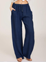 Damen Hose Gerade Hosen Täglich Ausgehen Lässig Baumwolle Unifarben Frühling/Herbst Hose