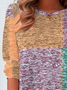 Damen Langarm T-Shirts T-Shirt Frühling/Herbst Kariert Print Jersey Rundhals Täglich Ausgehen Retro Oberteile