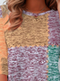 Damen Langarm T-Shirts T-Shirt Frühling/Herbst Kariert Print Jersey Rundhals Täglich Ausgehen Retro Oberteile