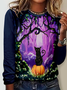 Damen Langarm T-Shirts T-Shirt Frühling/Herbst Halloween Jersey Rundhals Täglich Ausgehen Lässig Oberteile