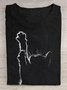 Damen Katze Kurzarm T-Shirts T-Shirt Rundhals Lässig Sommer Oberteile