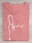 Damen Katze Kurzarm T-Shirts T-Shirt Rundhals Lässig Sommer Oberteile