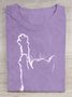 Damen Katze Kurzarm T-Shirts T-Shirt Rundhals Lässig Sommer Oberteile