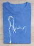 Damen Katze Kurzarm T-Shirts T-Shirt Rundhals Lässig Sommer Oberteile